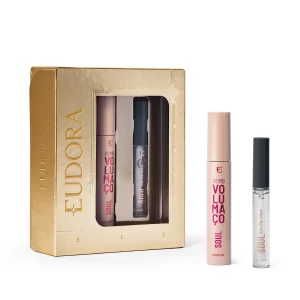 Kit Presente SOUL: Gloss Labial Incolor 5,2ml + Máscara de Cílios BOMB Volumaço 10g
